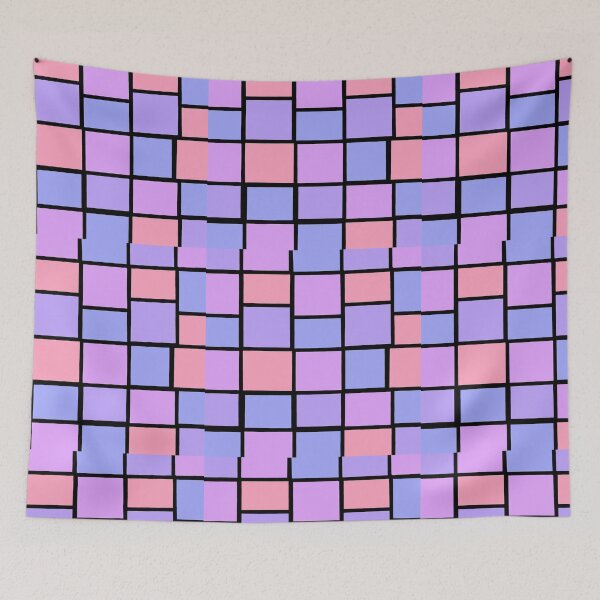 Item preview, Pink red mosaic squares  designed and sold by awsomepatterns.