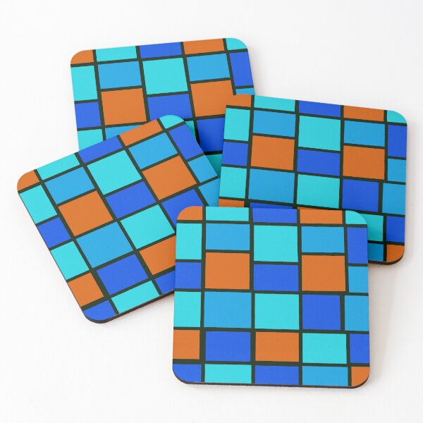 Item preview, Red blue mosaic squares  designed and sold by awsomepatterns.