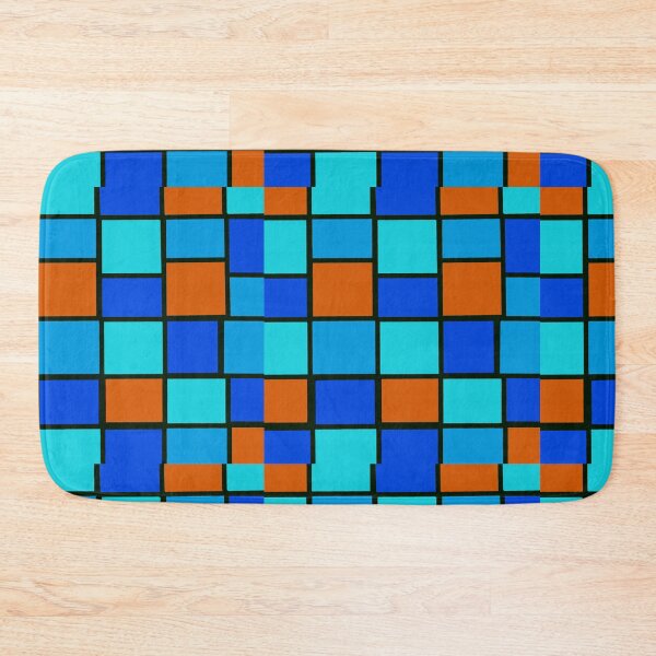 Item preview, Red blue mosaic squares  designed and sold by awsomepatterns.