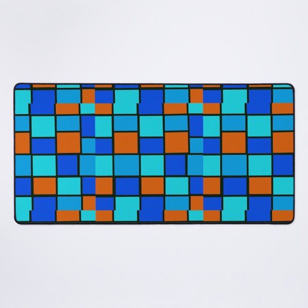 Item preview, Red blue mosaic squares  designed and sold by awsomepatterns.