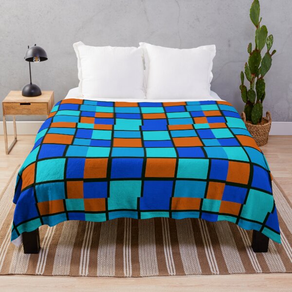 Item preview, Red blue mosaic squares  designed and sold by awsomepatterns.