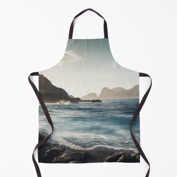 Item preview, Serene Seascape: Pacific Ocean and Asian Mountains Landscape Print designed and sold by PrettiGreene.