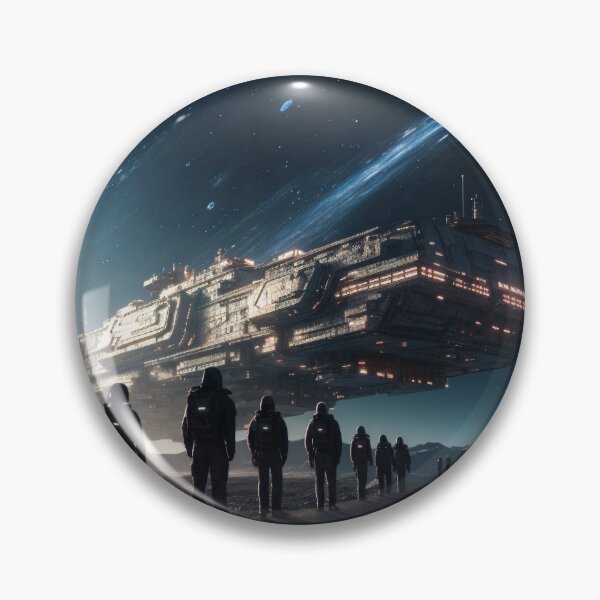 Item preview, Alien spacecraft hovering with astronaut in the background designed and sold by CreationP.