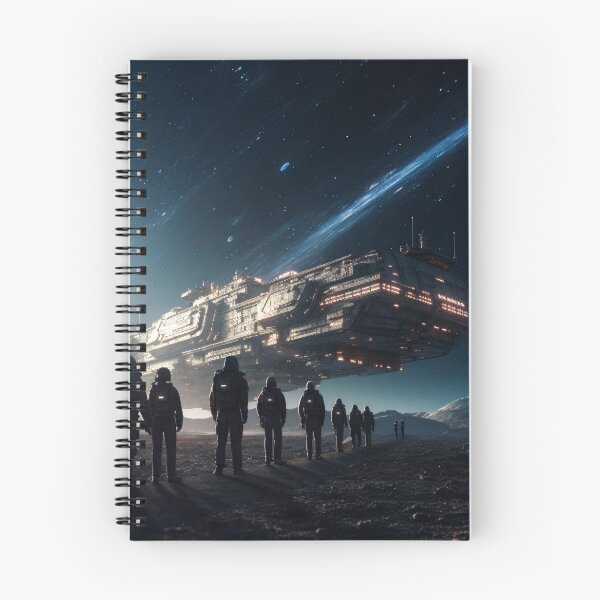 Item preview, Alien spacecraft hovering with astronaut in the background designed and sold by CreationP.