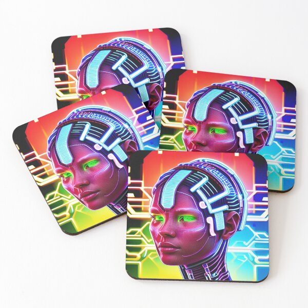 Item preview, Neon Cyberpunk Cyborg Girl 9 designed and sold by Benito Del Ray.