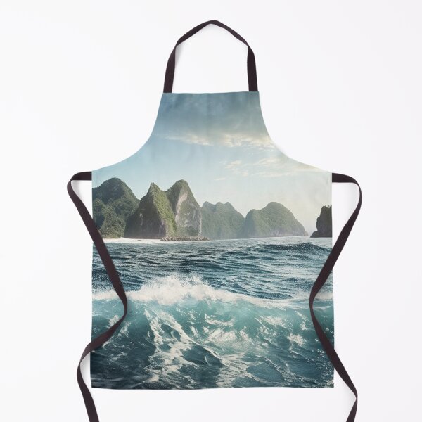 Item preview, Nature's Awe: Breathtaking Pacific Ocean and Asian Mountains Seascape Art designed and sold by PrettiGreene.