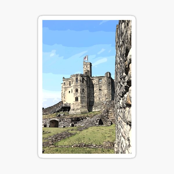Warkworth Castle - Northumberland - Cartoon Style Sticker