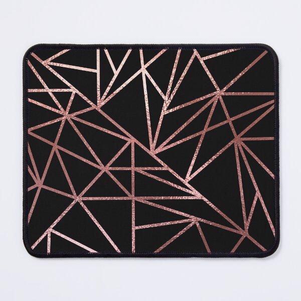 Item preview, Rosegold Metallic on Black Geometric Pattern designed and sold by TrendyArtPrints.