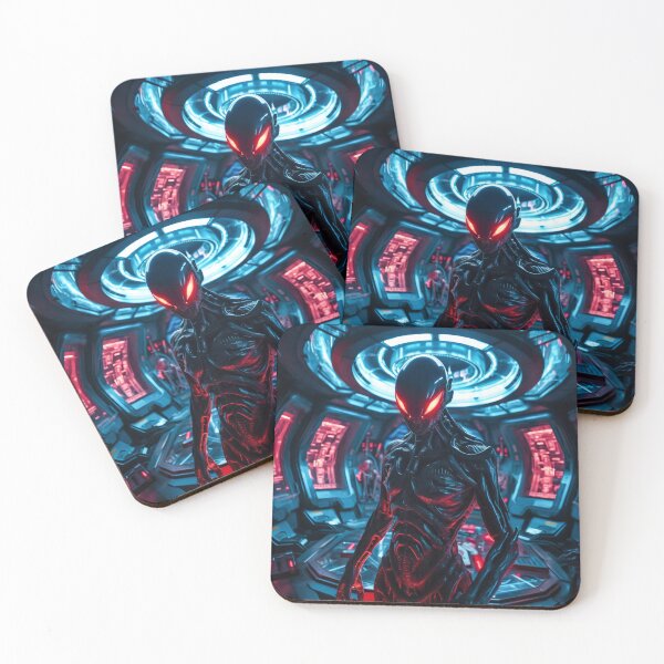 Item preview, Otherworldly Encounter: A Realistic Alien in a Futuristic Scene designed and sold by CreationP.