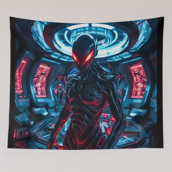 Item preview, Otherworldly Encounter: A Realistic Alien in a Futuristic Scene designed and sold by CreationP.