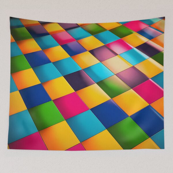 Artikelvorschau, Regenbogen Pixelart Buntes Schachbrettmuster entworfen und verkauft von PatternBestFan.