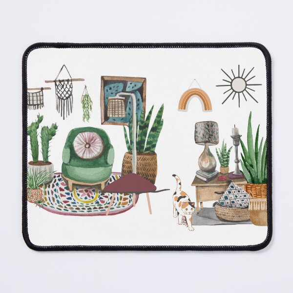 Item preview, Calico Cat in a Modern Maximalist Boho Room  designed and sold by BohemiWANDERS.