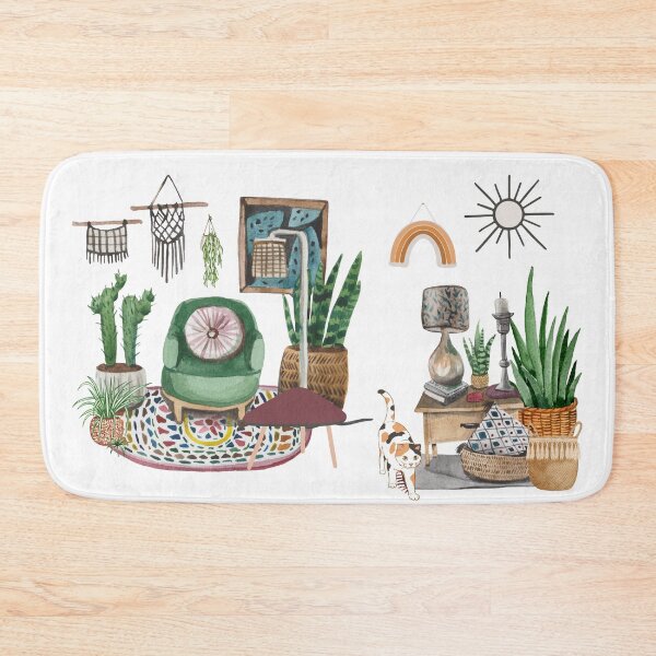 Item preview, Calico Cat in a Modern Maximalist Boho Room  designed and sold by BohemiWANDERS.