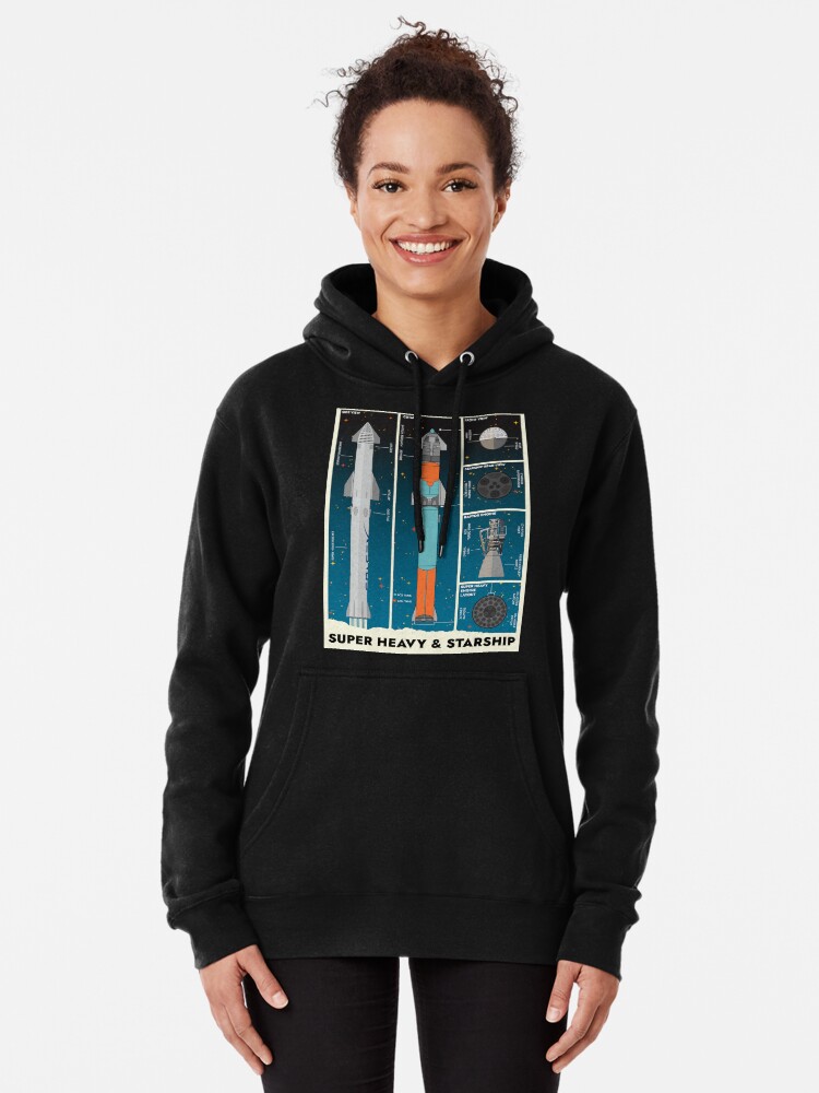 SpaceX Super Heavy Starship Pullover Hoodie for Sale by BGALAXY Redbubble