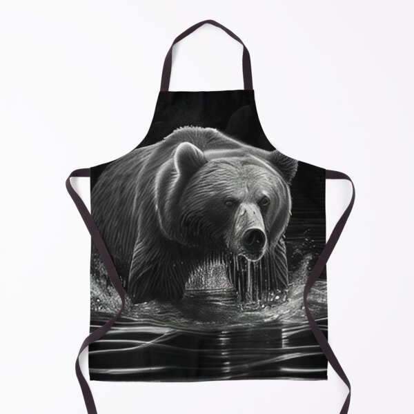 Item preview, Pencil drawn Grizzly Bear High Quality Black and White Design designed and sold by Pencil-Art.