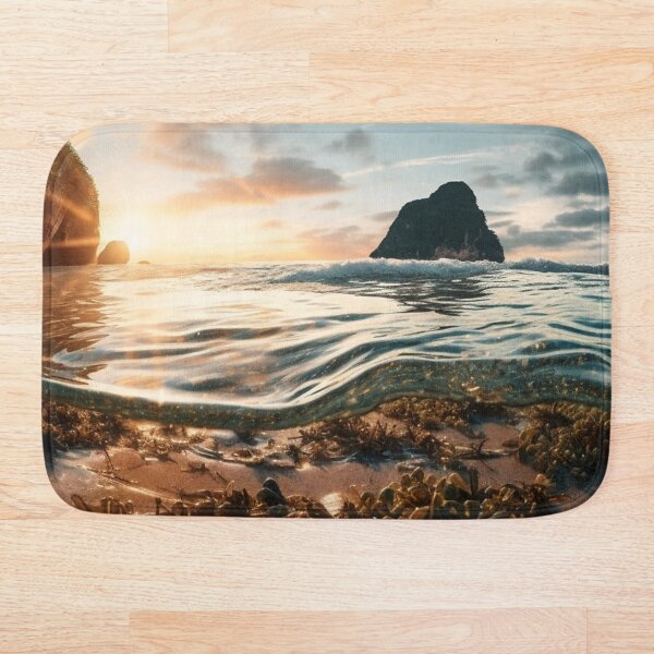 Aperçu de l'œuvre Tranquil Sunset Seascape - Apportez la beauté de l'océan Pacifique dans votre maison créée et vendue par PrettiGreene.