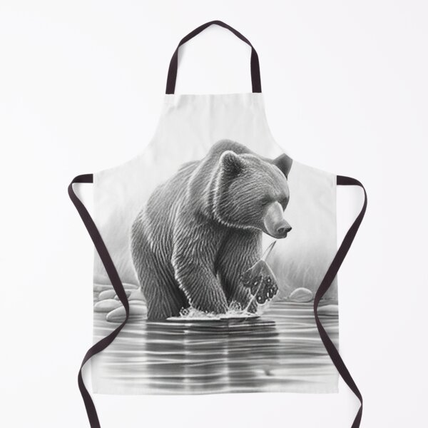 Item preview, Pencil drawn Grizzly Bear High Quality Black and White Design designed and sold by Pencil-Art.