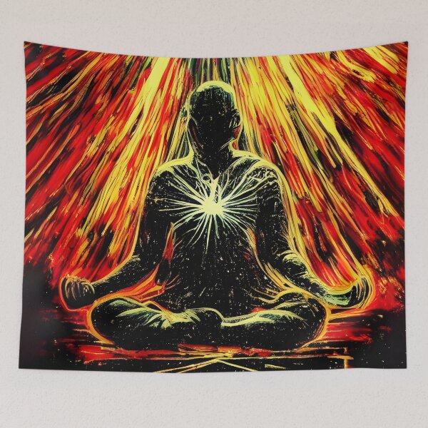 Item preview, Power of Will Meditation, Fiery Resolve, Intent and Focus, Psychedelic Psytrance Art designed and sold by TalosInitiative.