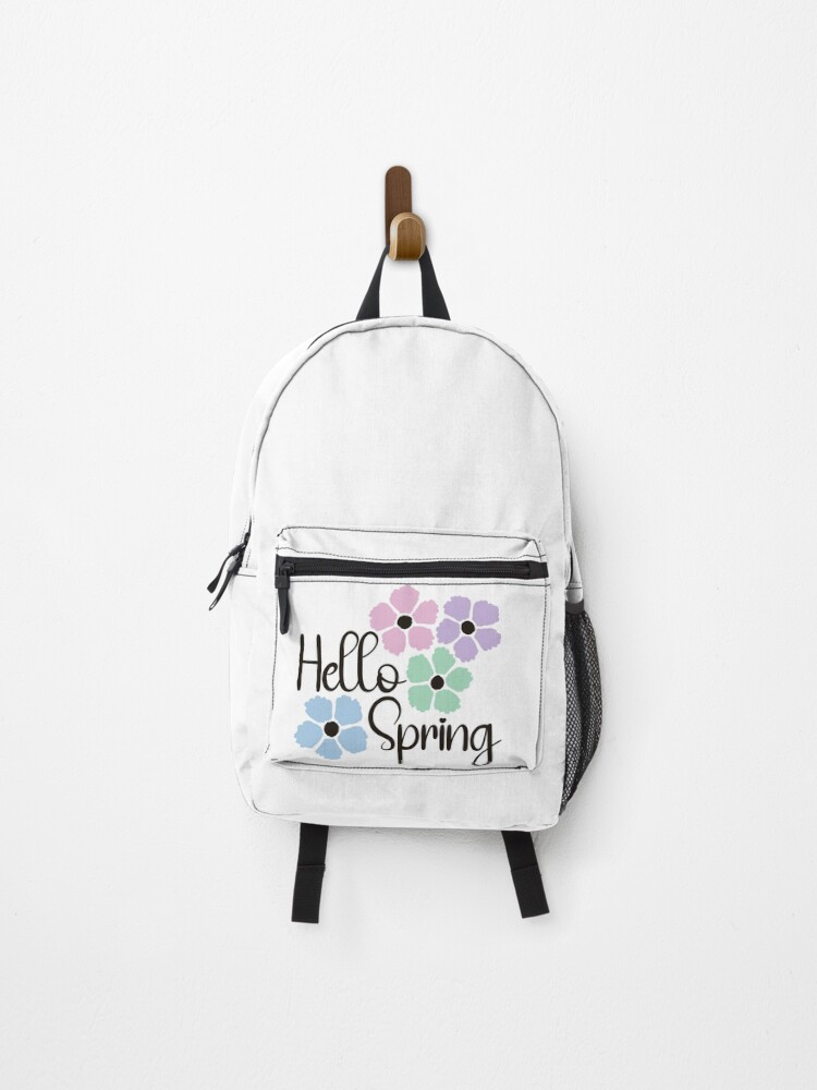 Thumbnail 1 of 3, Backpack, Hello Spring Rainbow Flowers designed and sold by CreativeDraws42.