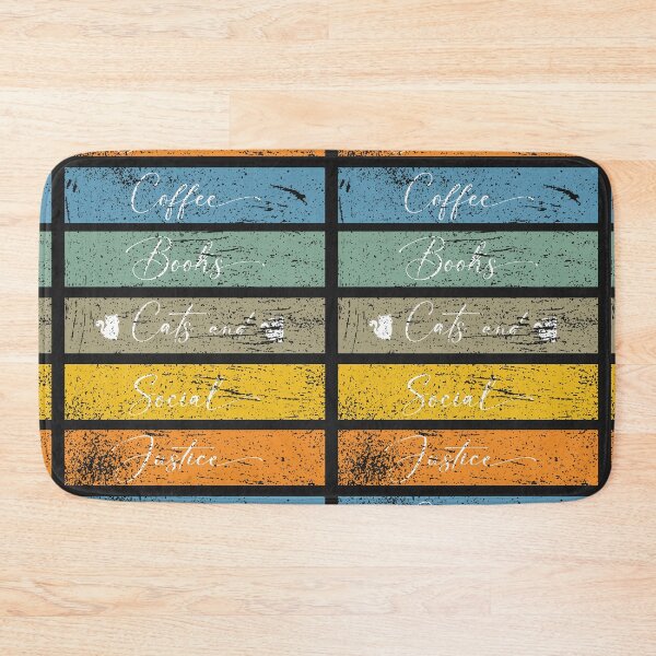 Item preview,  Books And Coffee And Cats And Social Justice,Funny Quote Grunge For Cat Lovers designed and sold by fatydesignspace.