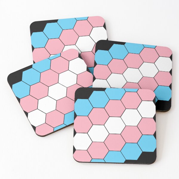 Item preview, Transgender Pride Flag Hexagon Pattern designed and sold by TheirChoice.