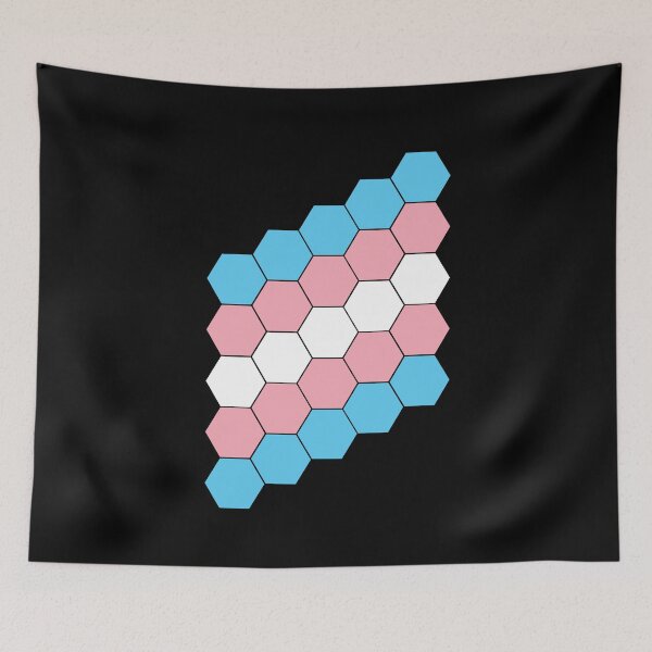 Item preview, Transgender Pride Flag Hexagon Pattern designed and sold by TheirChoice.