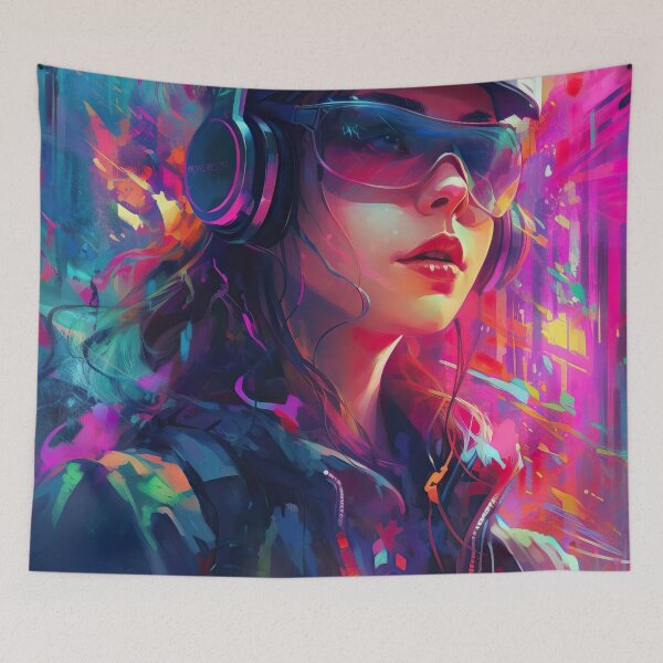 Item preview, Cyberpunk Gamer Girl designed and sold by WildWho.
