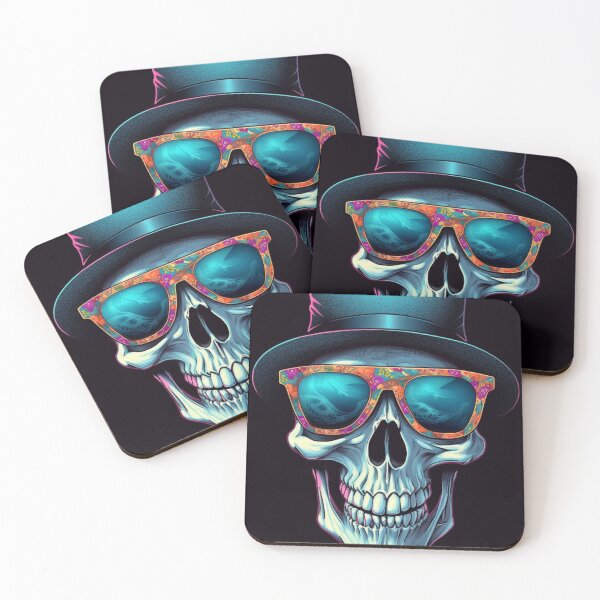 Item preview, Whimsical Psychedelic Skull Madhatter Skeleton Art Design V.69 designed and sold by Pexelpanoramas.