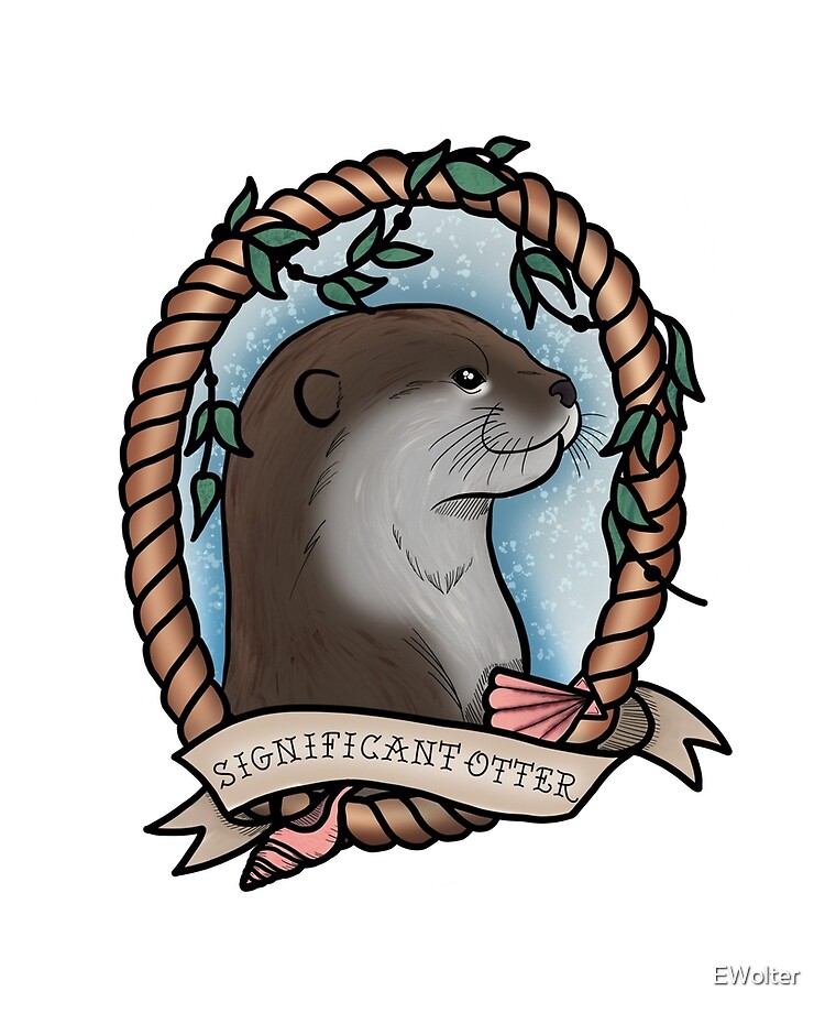 Significant Otter old school tattoo design" iPad Case & Skin for Sale by EWolter