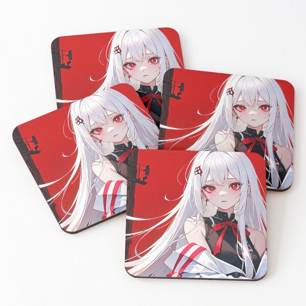 Item preview, Albino Punk Red Aesthetic Anime Girl designed and sold by ViridianSonder.