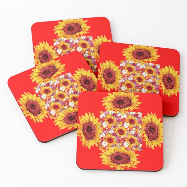 Item preview,  RED ABSTRACT SUNFLOWER PATTERN GARDEN ART designed and sold by sharlesart.
