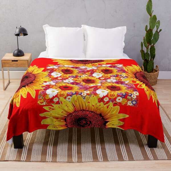 Item preview, RED ABSTRACT SUNFLOWER PATTERN GARDEN ART designed and sold by sharlesart.