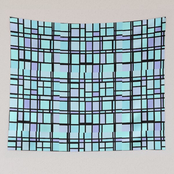 Item preview, Blue purple mosaic rectangles  designed and sold by awsomepatterns.