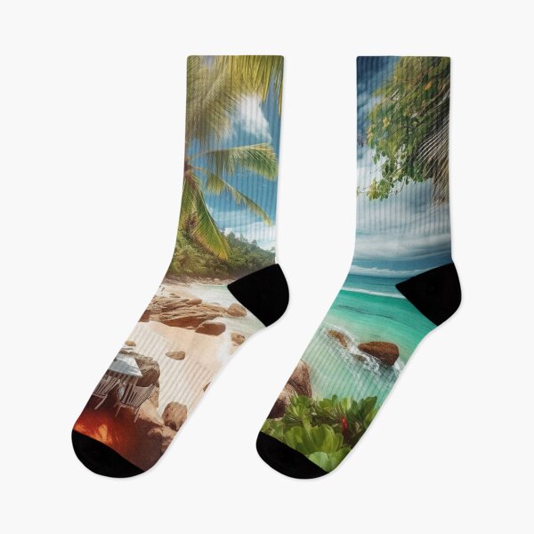 Item preview, Golden Beach Paradise: Stunning Artwork for a Romantic Getaway with Palm Trees, Blue Skies, and Turquoise Seas designed and sold by PrettiGreene.