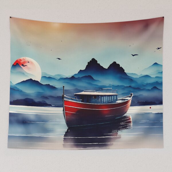 Item preview, Sailboat At Sunrise Digital Art designed and sold by ArtsyWishesShop.