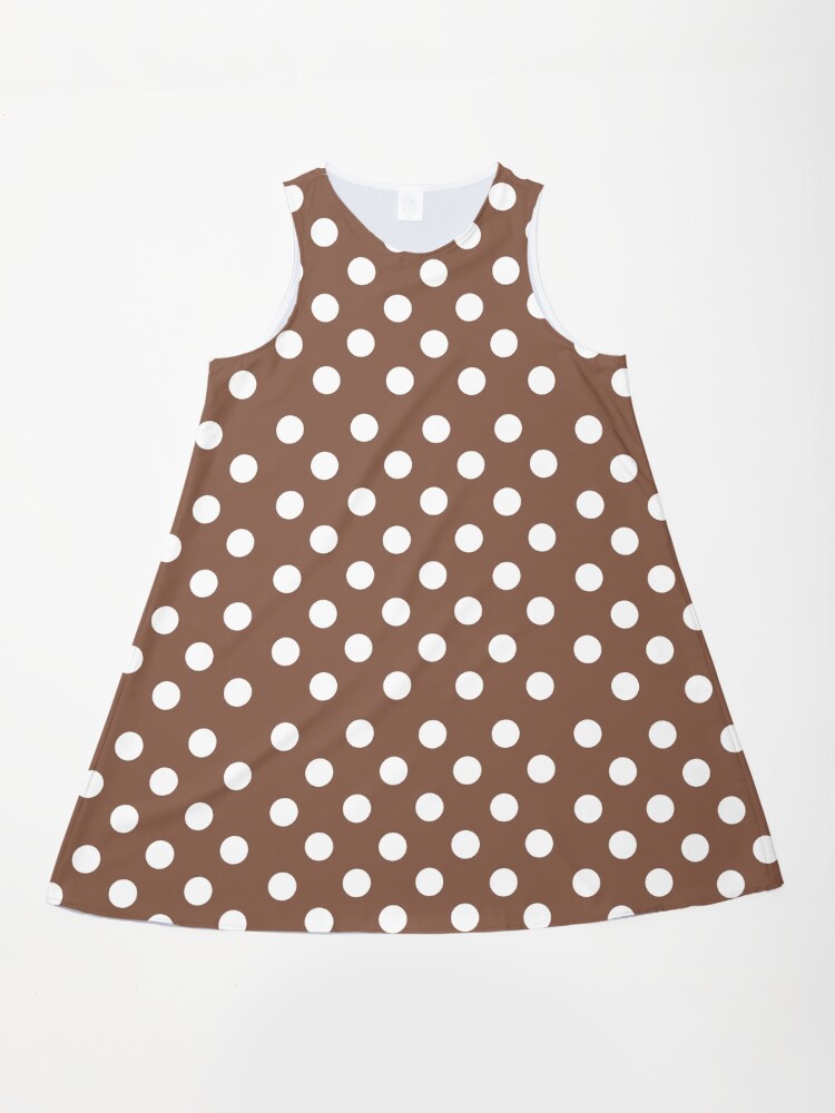 brown dress with white spots Cider Tasting Polkadot Mini Dress - Brown, Large | Hazel and Olive
