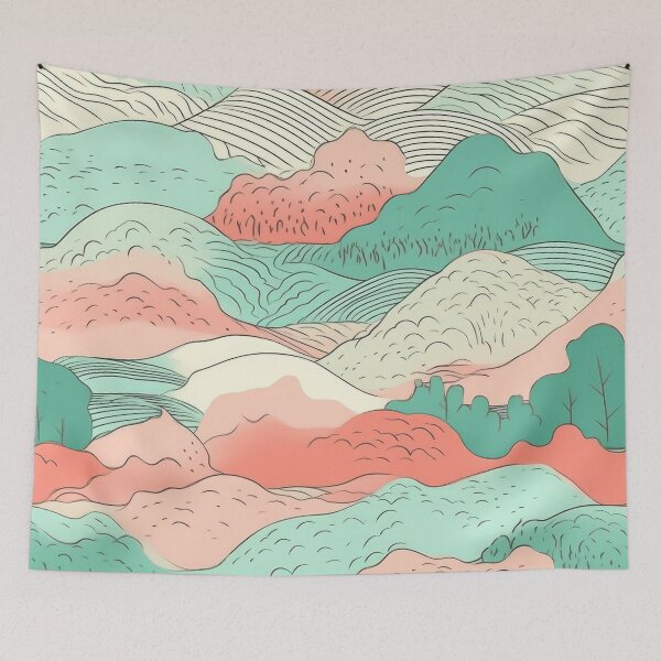 Item preview, Pastel Rolling Hills Pattern designed and sold by WildWho.