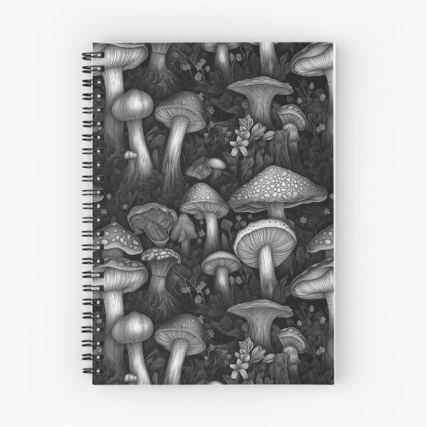 Item preview, Black & White Mushroom Forest designed and sold by EarthyTones.
