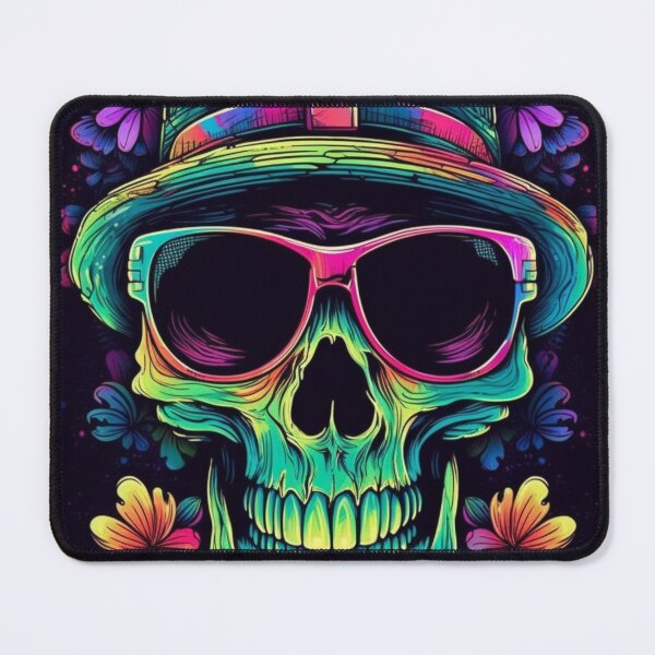 Item preview, Whimsical Psychedelic Skull Madhatter Skeleton Art Design V.74 designed and sold by Pexelpanoramas.