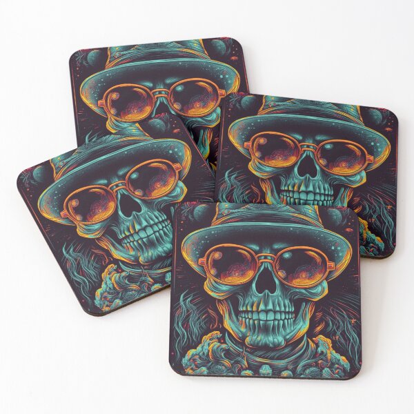 Item preview, Whimsical Psychedelic Skull Madhatter Skeleton Art Design V.75 designed and sold by Pexelpanoramas.