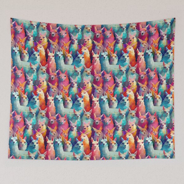 Item preview, Lively Llamas: Colorful Abstract Llama Print Apparel and Homeware Collection designed and sold by ThePurpleMelon.
