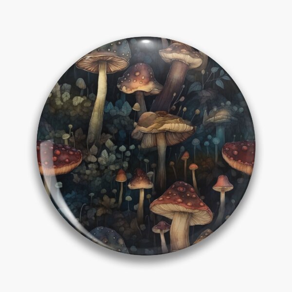 Item preview, Whimsical Mushrooms in Dark Forest  designed and sold by EarthyTones.