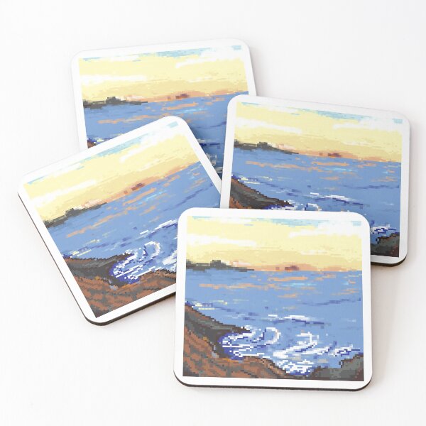 Item preview, Coastal Seascape Pixel Art designed and sold by madeleinehopper.