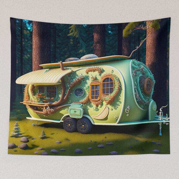 Item preview, Camper In The Forest  designed and sold by ArtsyWishesShop.