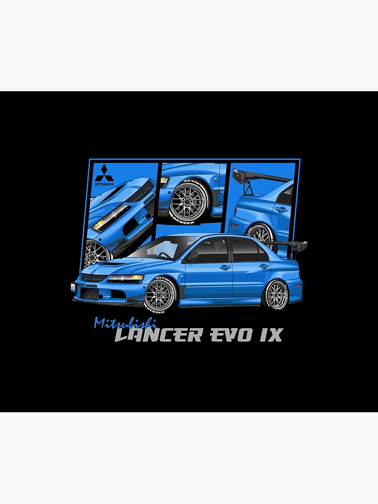 Disover Mitsubishi Lancer Evolution IX, EVO 9 JDM Car, Blue Premium Matte Vertical Poster