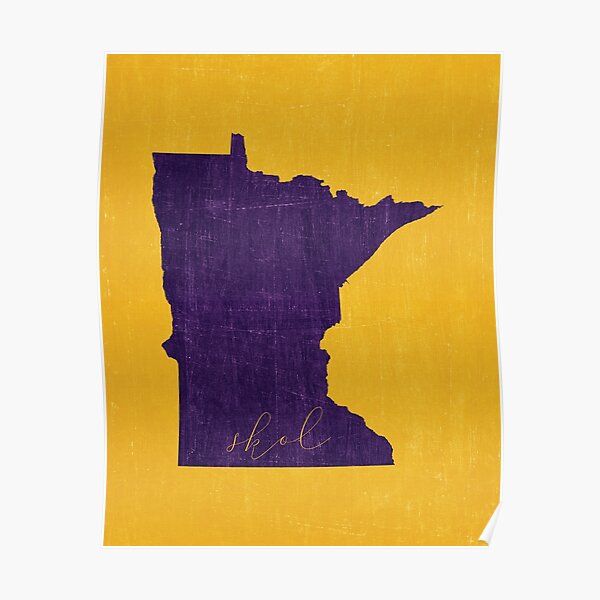 MN VIKINGS IN STATE SILHOUETTE OUTLINE RECTANGLE (PURPLE)