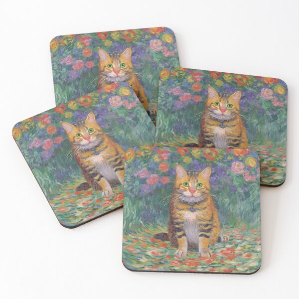 Item preview, Claude Monet Art Remake Design Art Monet Water Lillies Cat designed and sold by CandyDroidMerch.