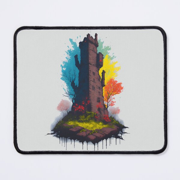 Item preview, Colurful Lost Medieval Tower at Sea designed and sold by neonbloodart.