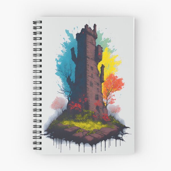 Item preview, Colurful Lost Medieval Tower at Sea designed and sold by neonbloodart.