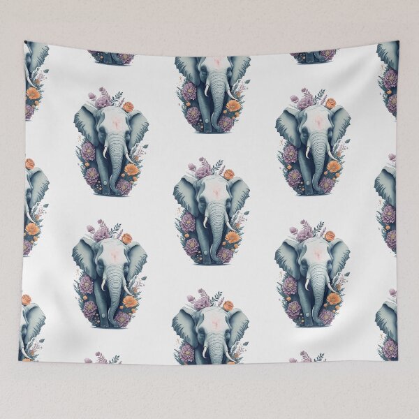 Item preview, Elephant with Flowers designed and sold by monkycl.